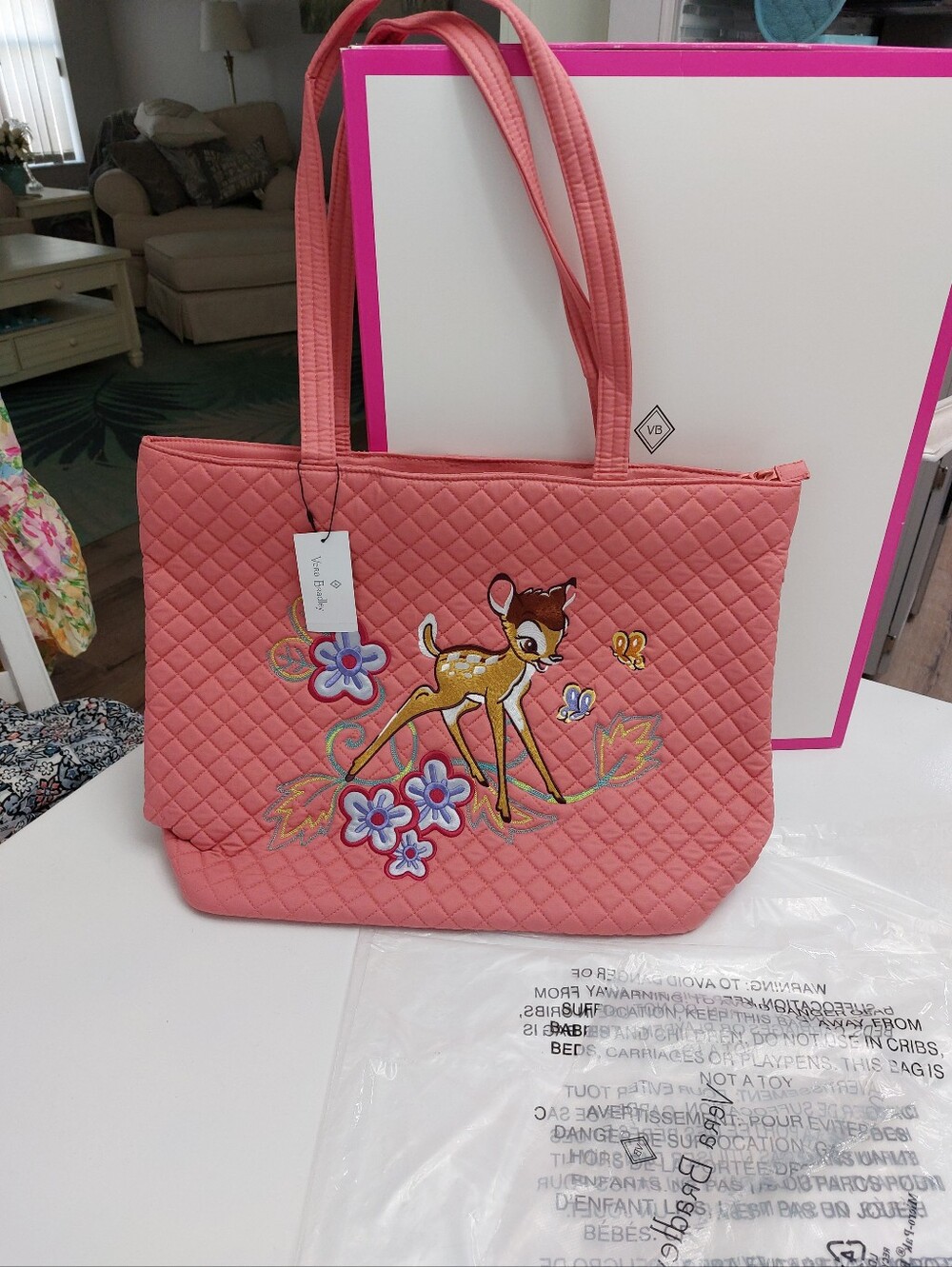 Vera Bradley Large Vera Tote Disney Classics Bambi NWT